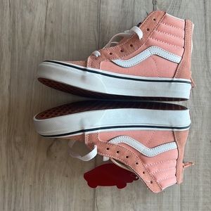 Vans Pink High Top sneakers shoes brand new zip up Kids size 2